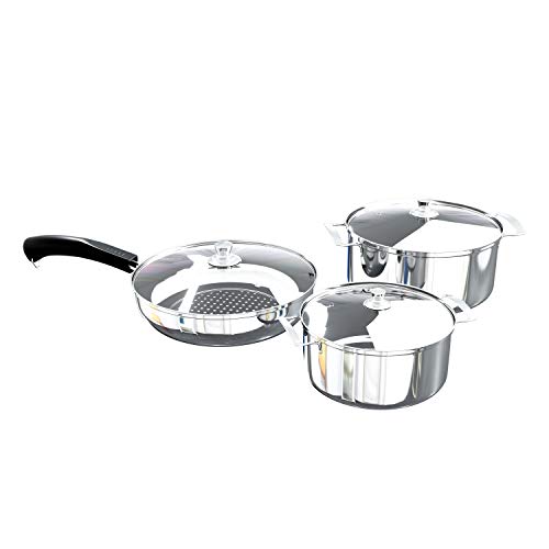 Pots and Pan Cookware Set,Kitchenware, 6 Piece of Stainless Steel Soup Pot & Frying Pan Set with Insulation Handle & Induction Bottom. 4 Gallery Image