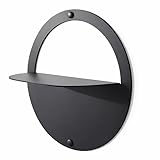 Audace, Eclisse - Mensola da parete in metallo, Installazione versatile in due posizioni, 25x10,5x25cm, Nero Opaco, Made in Italy