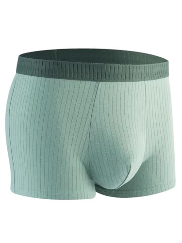 Men's Ribbed Cotton Boxer Briefs, 4-Pack, Assorted Colors - Comfortable Male Underwear4