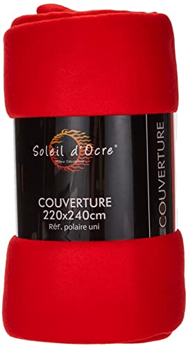 Soleil d'ocre Decke Uni 220x240 cm Polaire rot - Image 3