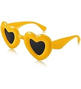 FEISEDY Inflated Heart Sunglasses for Women Men Trendy Thick Frame Y2K Inflatable Bubble Sun Glas...