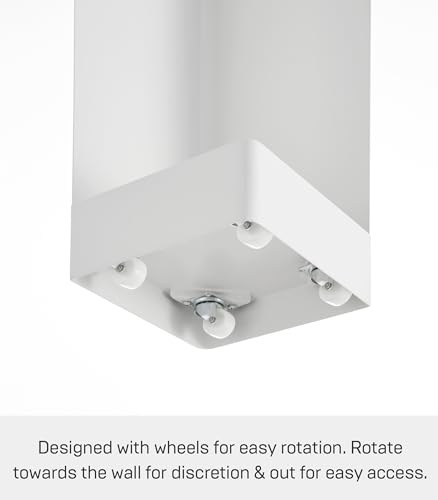 Yamazaki Home Tower Supplies Organizer-Slim Rolling Bathroom Storage, Toilet Paper Stocker with Adjustable Shelf - Steel -