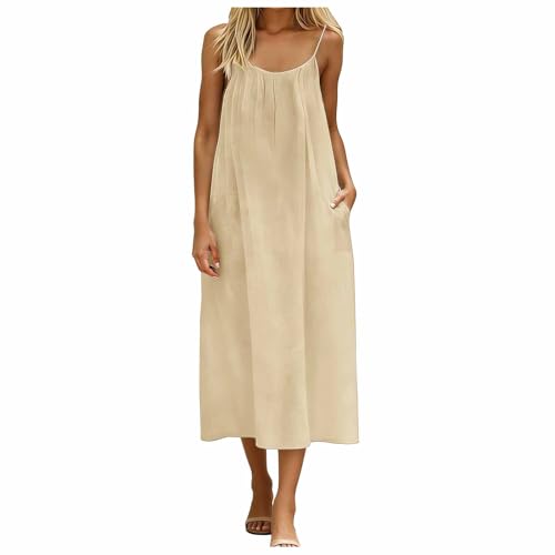 Robe d'été décontractée à col rond sans manches | Fluide & bohème