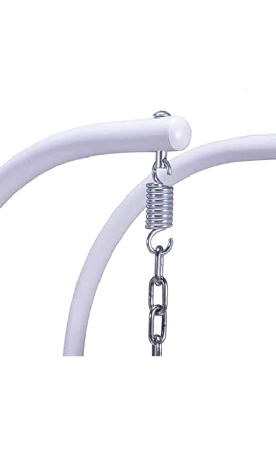 Image of Outdoor Furniture Double Seater Swing, Beautiful Swing with Stand(Grey & White)
