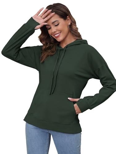 Hoodies for Women Casual Workout Spring Sweatshirt Loose Thumbhole Pullover Hooded Sweaters with Pockets2
