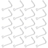 Retenedor de piercing transparente invisible de 0,8 mm (20 g), retenedores de tabique plano en forma de I, anillo de nariz de plástico flexible, acrílico, barra de fosa nasal, kit de piercings para