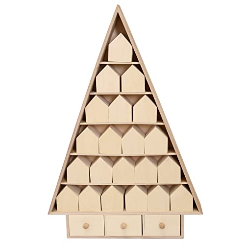 Calendrier de l'Avent Sapin Artemio 35X6,5X52 cm en bois à peindre