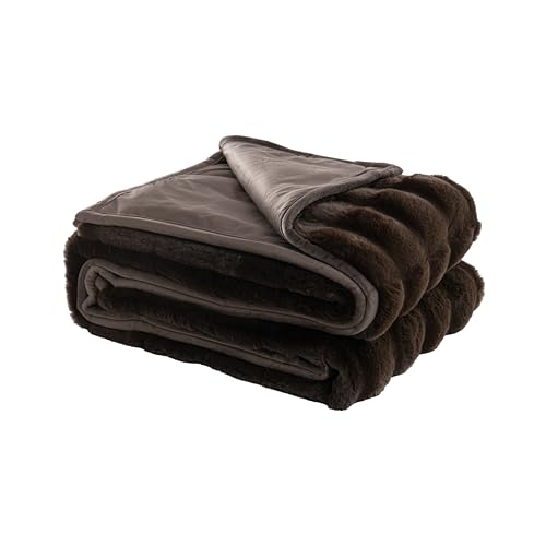 Mon Chateau Faux Fur Throw Blanket Queen Size