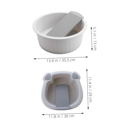 Lavabo portátil de PP con tabla de lavar ropa a mano pack de 2 para dormitorios 3