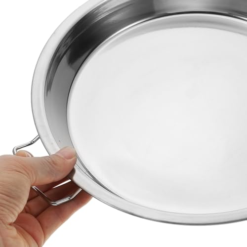 Hemoton 2Pcs Stainless Steel Steaming Tray and Hot Dish Plate 10 Inch Cold Noodle Making Tools Steamed Rice Tray Chinese Liangpi Steamer Pan Round Cake Pan Dishwasher Safe by Hemoton - Image 2