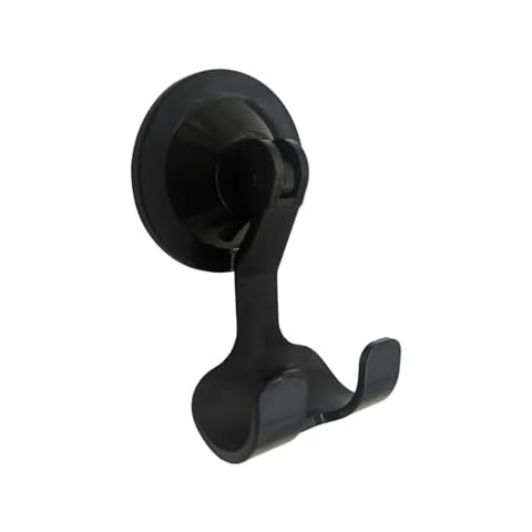 NL HOME 2-Pack Razor Holder with Suction Cup for Home or Hotel, Vacuum Wreath Hangers for Door or Window, Black Cover