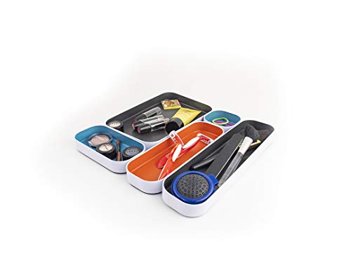 Three By Three 52291 Seattle 5 Piece Metal Organizer Tray Set For Storing Makeup, Stationery, Utensils, And More In Office Desk, Kitchen And Bathroom Drawers thumb #2
