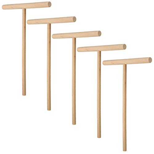 5 Pieces Pancake Maker Stick Pancake Griddle Batter Spreader Wooden Spreader Stick T Shape Crepe Maker Pancake Batter Spreader Home Kitchen Tool
