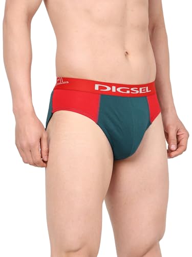 Image of Men 100% Combed Cotton Outer Elastic Self Design Briefs D Redz