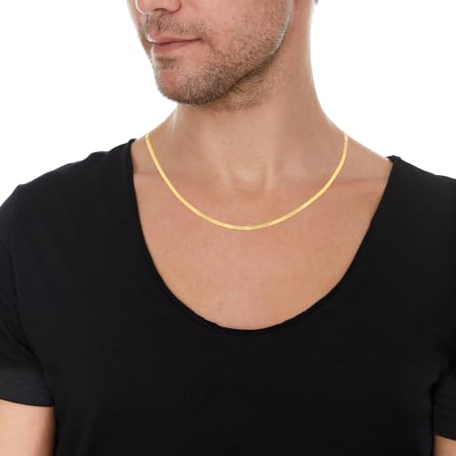 Floreo 10k Yellow Gold 3mm Super Flexible Silky Herringbone Chain Necklace3