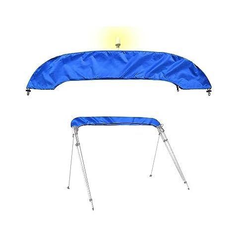 SoGuDio, Design with Light Hole Top Cover,Suitable for 34 Bows Bimini Tops,Effectively Prevent The Erosion of UV,sea Water in Summer, Designed with Resin Zipper Bimini Top Canopy, Blue, L (6888IN) Cover