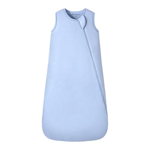 Image of Mosebears Unisex Rayon Made from Bamboo Sleep Sack with 2-Way Zipper,2.5 Tog Baby Winter Sleep Sack(Fog Blue,0-6 Months)