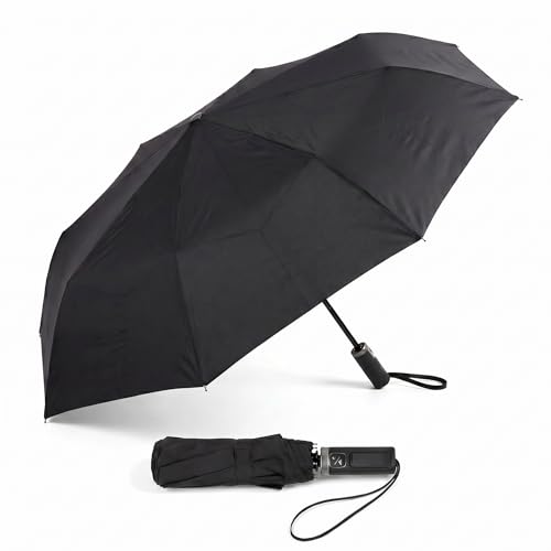 Image of Destinio Umbrella for Man - Large Size, Fully Automatic, Windproof Fibreglass Ribs, UPF 50+ Sun Protection, Premium 210T Pongee, Foldable Travel Umbrella for Rain for Men and Women - 3 fold Compact Easy to Carry (Auto open auto close)