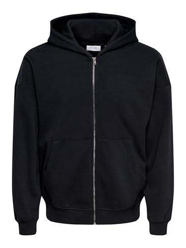 Only & Sons Onsturner sweat à capuche zippé veste sweatshirt homme noir