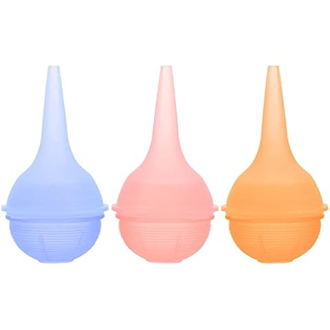AKlamater 3 Pcs Baby Nasal Aspirator, Nasal Aspirator Newborn, Baby Nose Sucker Baby Nose Cleaner Baby Nasal Cleaner Mucus Removal for Newborns and Toddlers(Pink+Blue+Orange) Cover