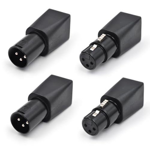 Janasiba Adaptateur 4 pièces RJ45 Ethernet vers RJ45 vers XLR 3 broches, adaptateur XLR et mâle pour audio vidéo