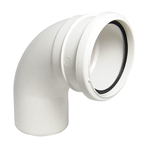 FLOPLAST 110mm Ring Seal Soil 92.5 Degree Socket to Spigot Bend - White