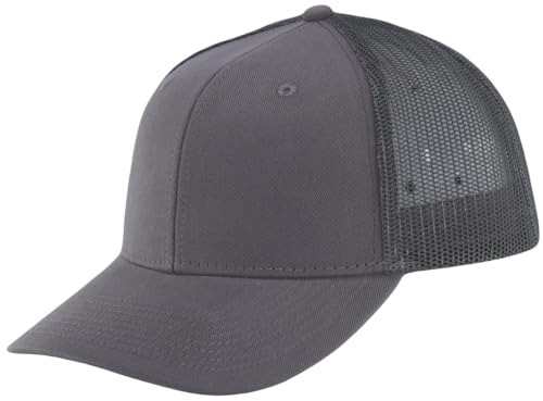 Image of Mens Mesh Snapback Hat Fits One Size & XXL | Structured Adjustable Trucker Hats | Sturdy Outdoor Blank Baseball Cap
