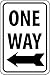 NMC TM115K ONE WAY Sign ? 12 in. x 18 in. Reflective Aluminum Traffic Sign with Left Arrow Graphic, Black Text/Graphic on White Base