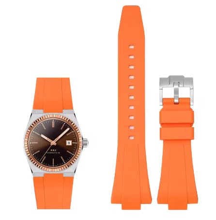 Haur™ Silicone Watch Strap for Tissot PRX 40mm with Tang Buckle and Quick Release Spring Bars (Orange) (B0D9FVSMZT) Amazon Price History, Amazon Price Tracker