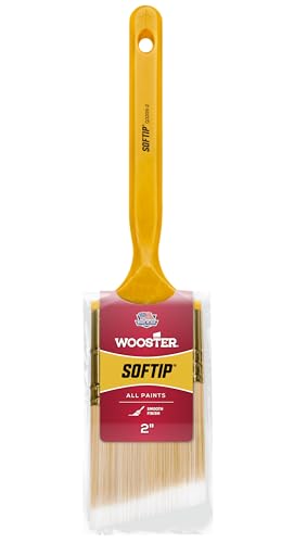 Wooster Brush Q3208-2 Softip Angle Sash Paintbrush, 2-Inch, 2 Inch, Gold,White