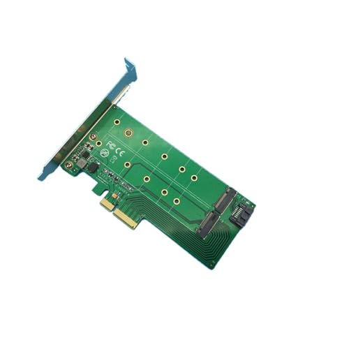 Image of Pi+(PiPlus) PCIe x4 to NGFF (PCIe) SSD + SATA to NGFF (SATA) Card (3.3V, 12V) 1B1M