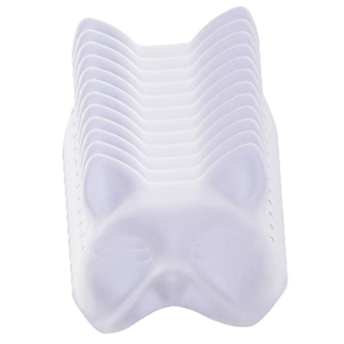 ibasenice 12 Piezas De Pulpa Pintadas a Mano Máscara De Halloween Máscara De Máscara Espeluznante Gato Para Pintar Decoraciones De Halloween Al Aire Libre Papel