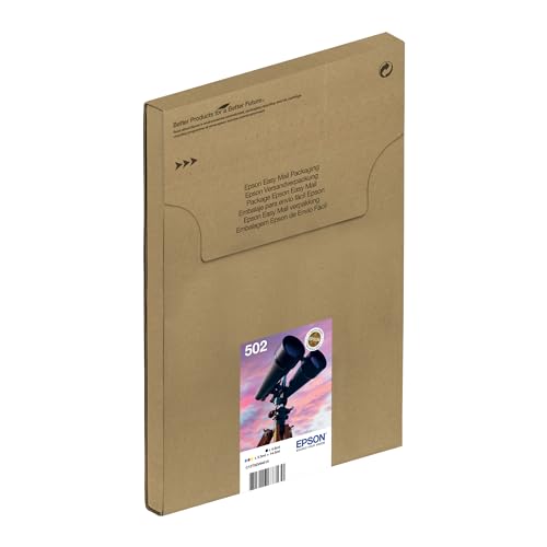 Epson EasyMail Multipack 502 Jumelles, Cartouches d'encre d'origine, 4 couleurs : Noir, Cyan, Magenta, Jaune, Format boite aux lettres, XP-5100 XP-5150 XP-5155 WF-2860DWF WF-2865DWF WF-2880 WF-2885