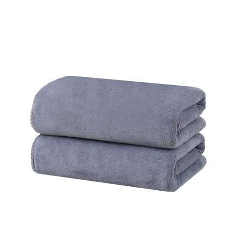 La Mejor Selección de toallas Heredera los mejores 5. 42 NANWEI Toallas, Super Suave y Fuerte Absorción de Agua, para Hogar Hotel Gimnasio (Gris, 2 Toallas de baño)