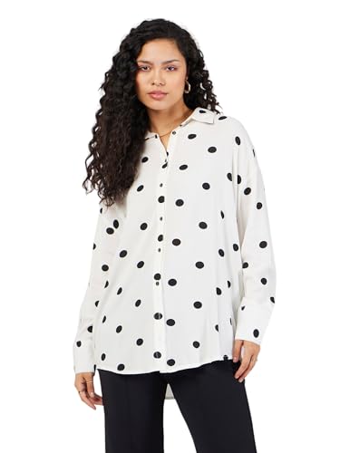 Image of Sassafras Women Polka Dot Oversize Shirt
