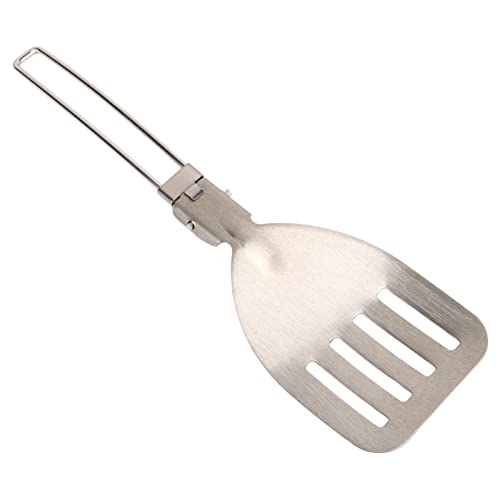 Outdoors Folding Chef Spatula or Spoon, Folding Spatula, Latch Design Stainless Steel Folding Cooking Spatula for Hiking Picnic and Camping (Spatula)