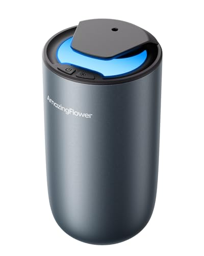 Waterless Diffuser for Essential Oil, Car Air Freshener Diffuser with 3 Mist Grades & 3 LED Light Colors, Auto On/Off, Rechargeable Scent Air Machine for Home, Room, Office, Bathroom