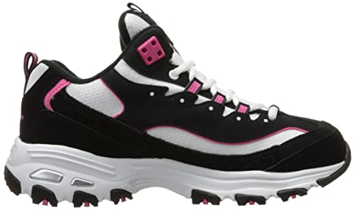 Skechers Skechers Women's D'Lites - Me Time Lace Up Fashion Sneakers, Black/Hot Pink, 6