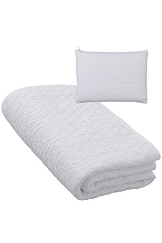 ナイスデイ ベビーブランケット おくるみ オフホワイト 85×130㎝ mofua (モフア)イブル 綿100% CLOUD柄 キルト くすみ系 吸水性 おむつ替えマット お出かけに便利な収納ポーチ付き ムレない 洗える 36310042