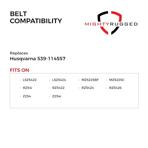 Image of MightyRugged 539114557 Deck Belt Replacement for Husqvarna Mower - 154 inch - Heavy-Duty, Durable, Aramid Cord Drive Belt for Husqvarna LSZ4622, LSZ5422, LSZ5424, MZ5225, RZ4219, RZ4619, RZ4620