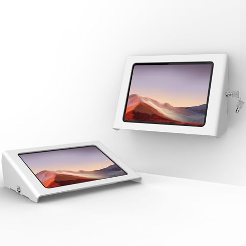 Image of Heavy Duty iPad Stand & Wall Mount 2-in-1, All-Steel with Lock & Key, 20 Tilt - Compatible with iPad 10th (10.9 inch), Pro 11 inch, Air 4 /5 (10.9 inch), Air 11 inch(M2 /M3 /M4), iPad 11 inch(A16)