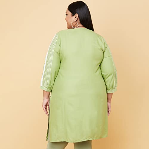 Image of Max Plus Size Women Printed Straight Kurta