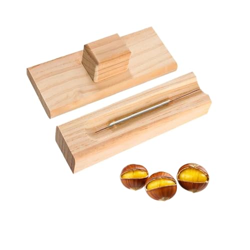 栗むき器 木製 栗カッター 栗クリップ くりむき器 くり開口器 皮 む き 器 木製栗オープナー 手動 栗切り器 栗剥き 高い効率 多機能 栗の殻を素早く割る 蓮の実/ゴゴニョ/水栗/ナッツ 皮をむく用 滑り止め 使い方が簡単 家庭用 初心者向け (B)