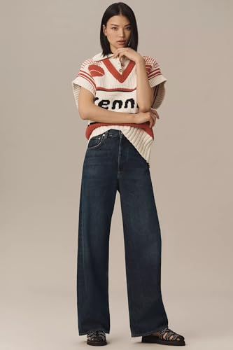 Image of GRECIILOOKS High Waist Jeans for Women - Wide Leg Straight Fit Denim | Baggy Cargo Style Casual Pants for Girls & Daily College Wear