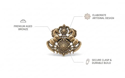 Image of Antique Gold Brooch Pin for Men Women Vintage Saree Blazer Coat Lapel Fashion Jewellery
