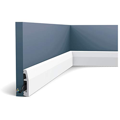 Plinthe minimaliste SX125 à l'angle peu marqué - L200 x H6,9 x l1,4 cm - ORAC DECOR