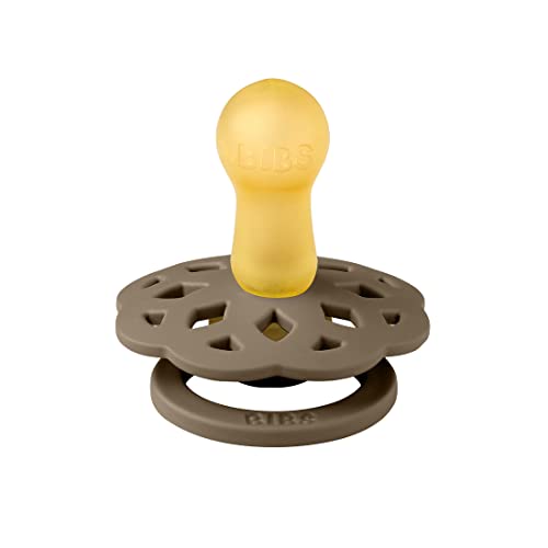 Image of BIBS Pacifiers - Boheme Collection | BPA-Free Round Nipple | Nautral Rubber Latex | Made in Denmark | Set of 2 Vanilla /Dark Oak Color Premium Soothers | Size 6-18 Months