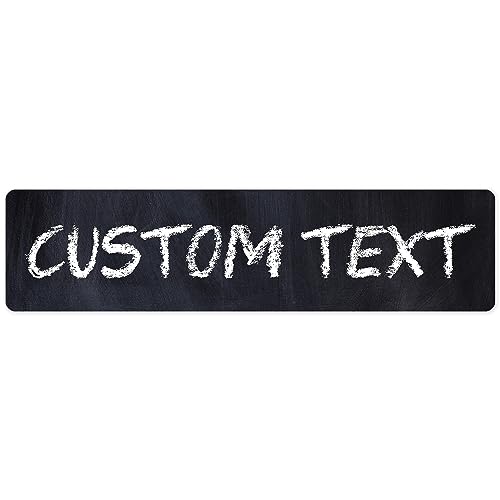 Custom Sign, Custom Street Sign, 11 Font Colors, 13 Font Styles, 4 Hole Options, 22 Sizes, 3x12 Inches, Rust Free DiBound, Fade Resistant, Made in USA by My Sign Center (Chalkboard Black)