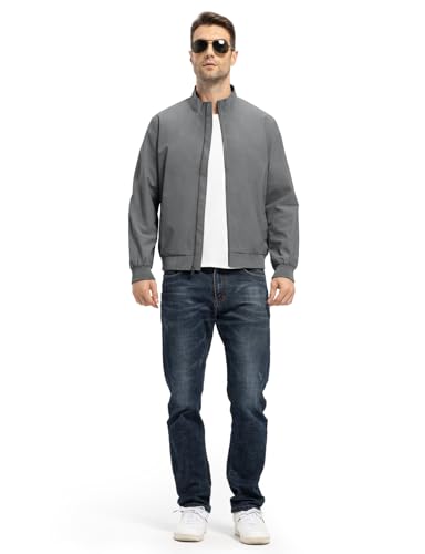 Image of TBMPOY Men's Lightweight Jackets Casual Windbreaker Stylish Light Fall Spring Golf Work Dress Business