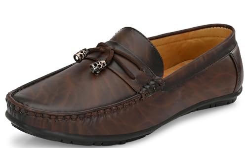 Image of Karaddi Men's Loafer Shoes Tan Brown Black Shoe for Men Casual